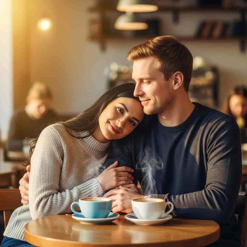Ejemplo de foto de pareja con IA generada a partir de dos retratos