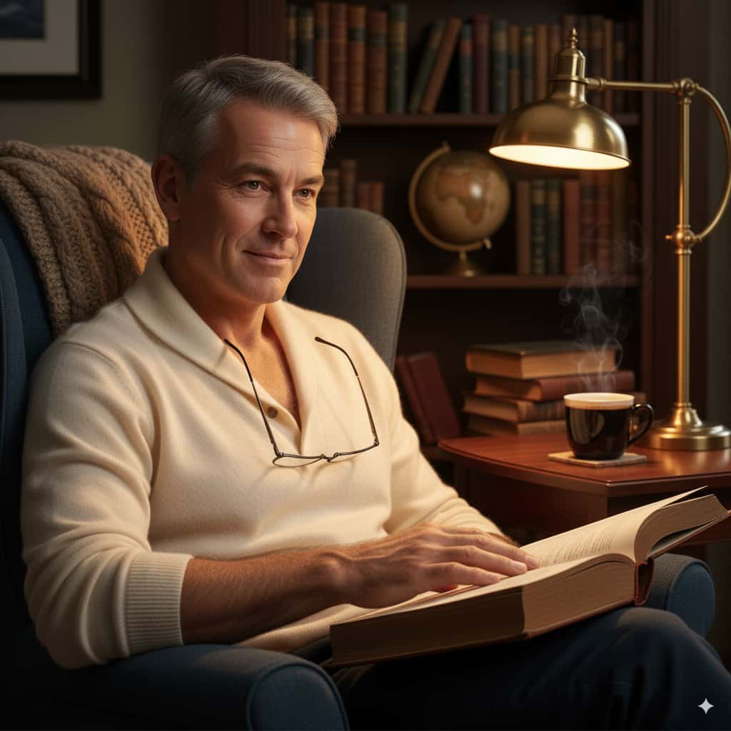 Richard D. leyendo un libro.