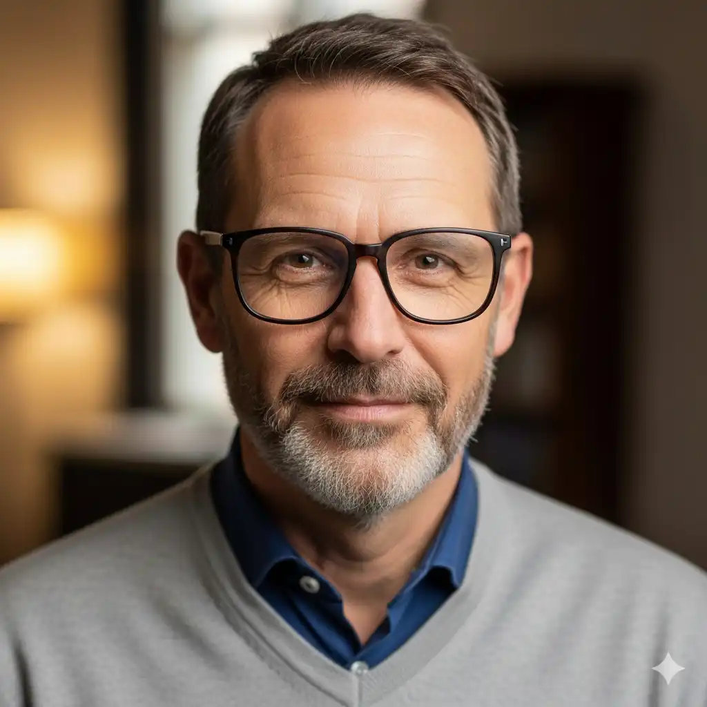 Example with cat-eye glasses